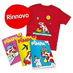 RINNOVO per abbonati rivista Pimpa (destinazione ITALIA) + maglietta di Pimpa rossa