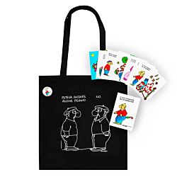 Altan: Shopper NERA, 9 cartoline, magnete e quaderno